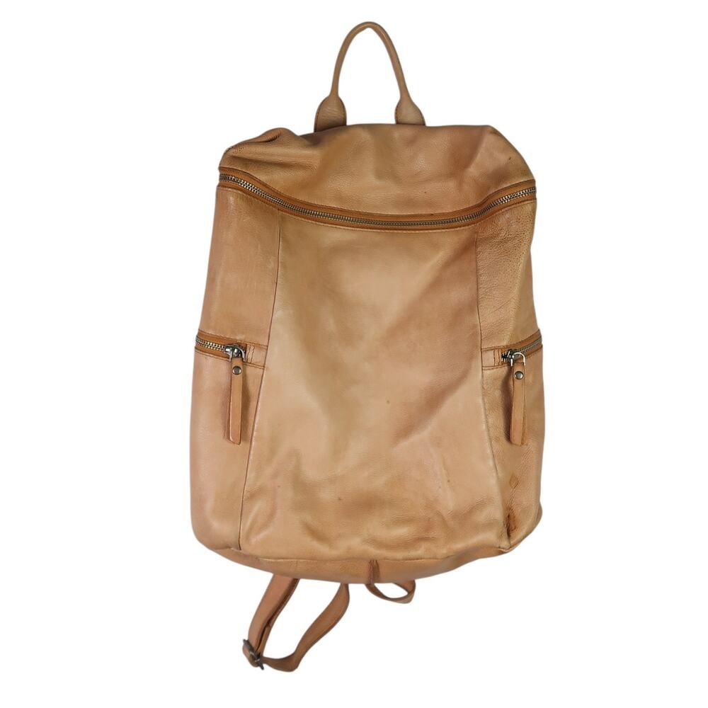 Vilenca Holland Tan Brown Leather Backpack Purse